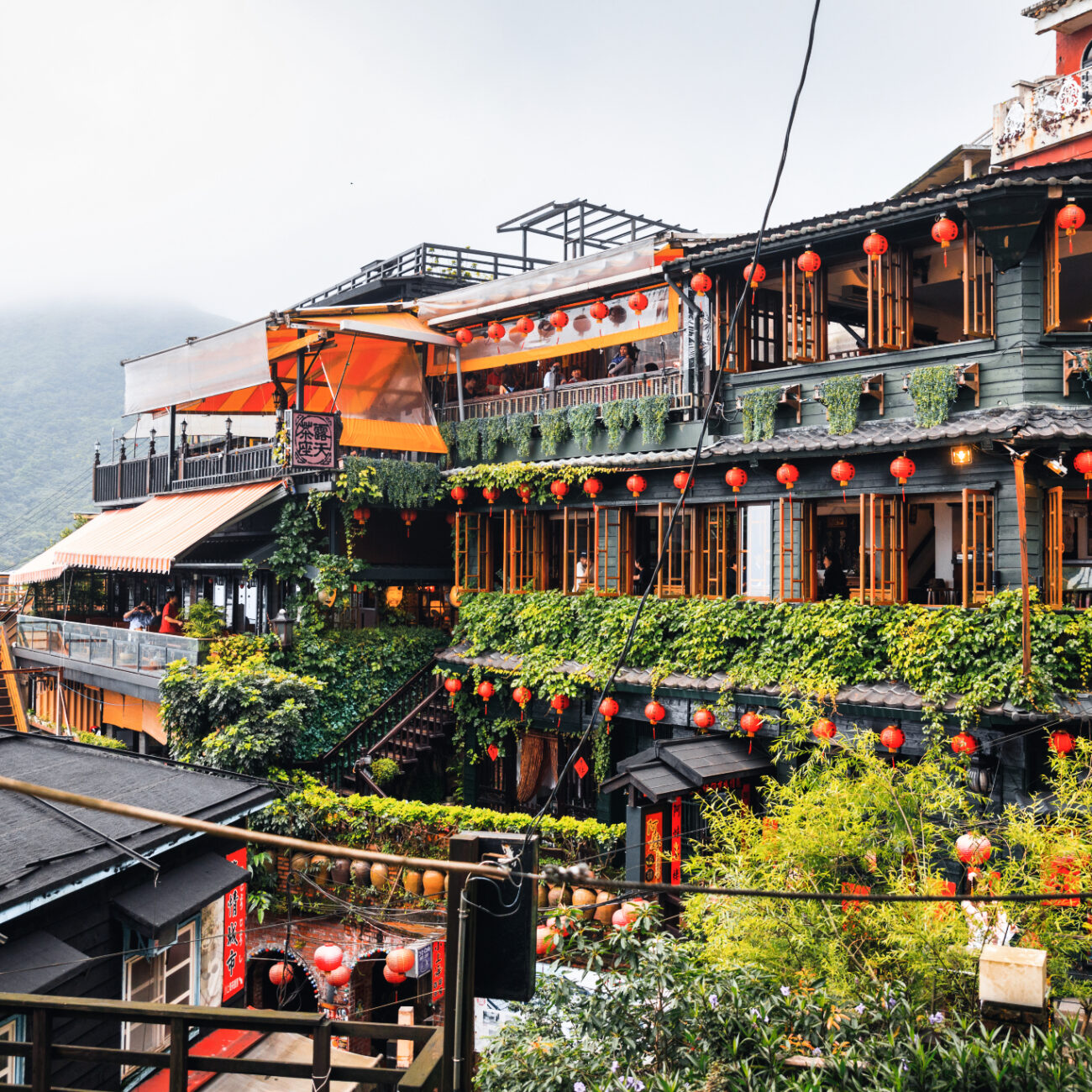 May 25, 2017 The seaside mountain town scenery in Jioufen, Taiwan