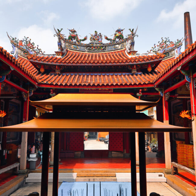 Tainan Grand Mazu Temple, a 17th-century colorful and traditional place of worship in Tainan, Taiwan